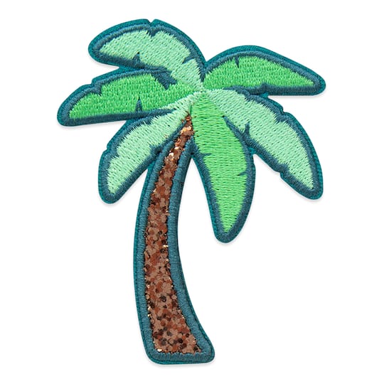 Palm Tree Embroidered Iron-On & Adhesive Patch by Make Market®